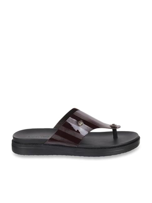 metro men's maroon thong sandals