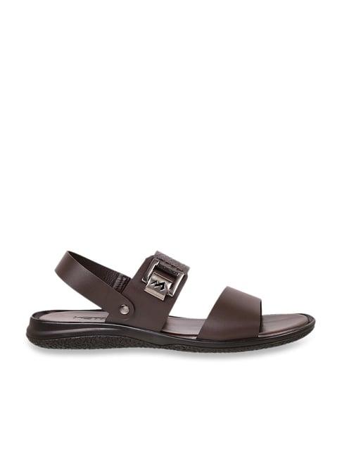 metro men's brown back strap sandals