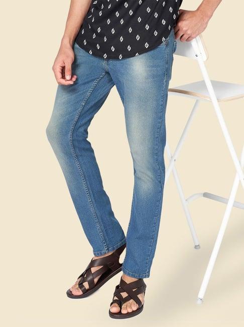 yu by pantaloons blue tint slim fit jeans