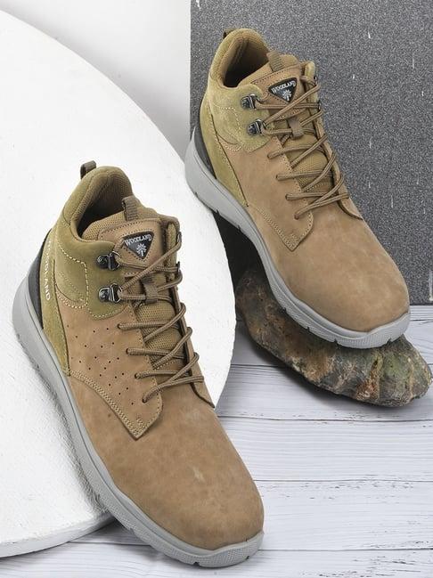 woodland men's khaki derby boots