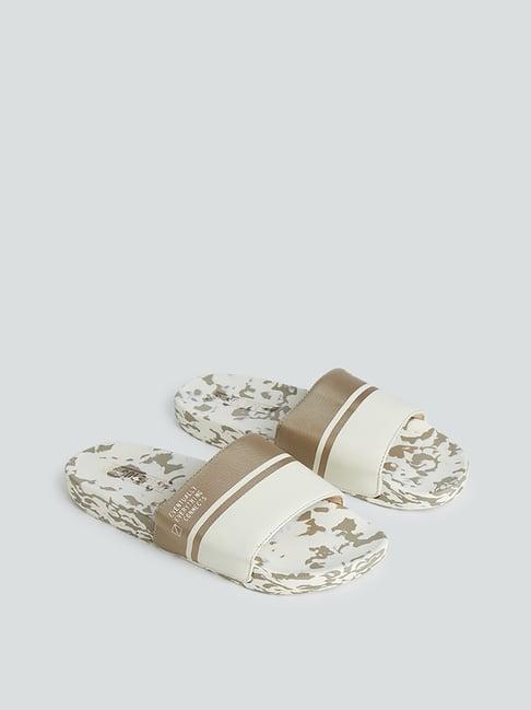 soleplay by westside light beige printed slides