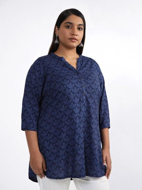 diza by westside printed indigo tunic