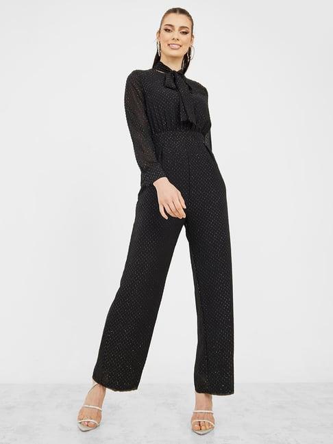 styli straight leg lurex dobby jumpsuit