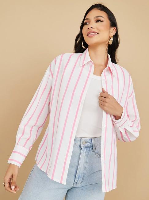 styli striped drop shoulder boxy fit shirt