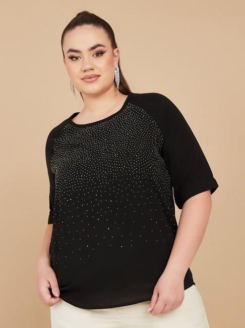 styli plus embellished raglan sleeves top