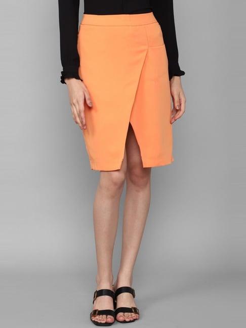 allen solly peach wrap skirt