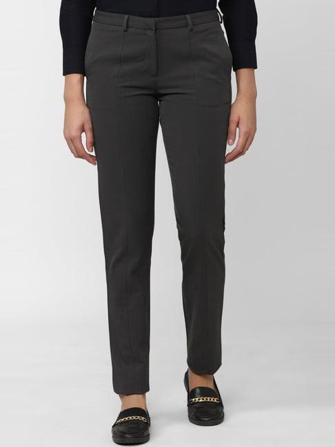 van heusen grey striped formal trousers