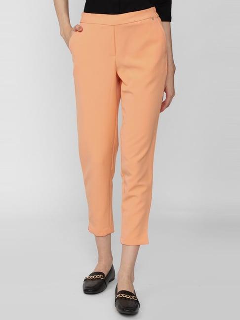 van heusen peach mid rise formal trousers