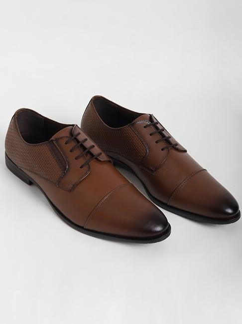 soleplay by westside light tan lace-up formal shoes