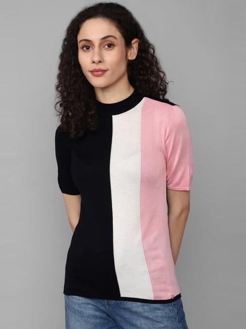 allen solly multicolored color-block top