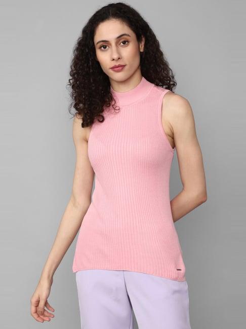 allen solly pink striped top