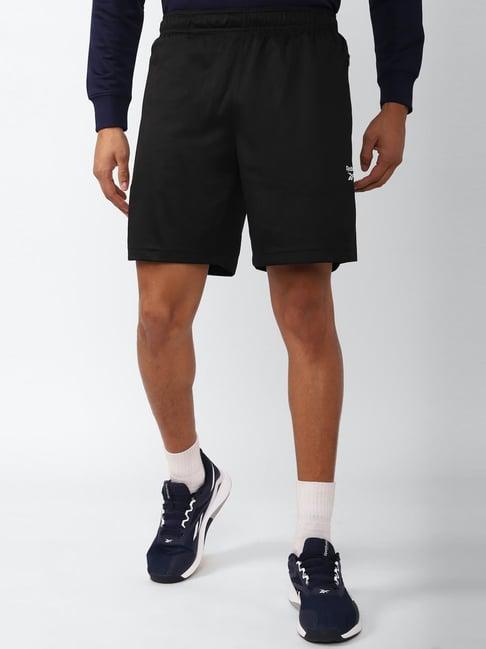 reebok black regular fit shorts