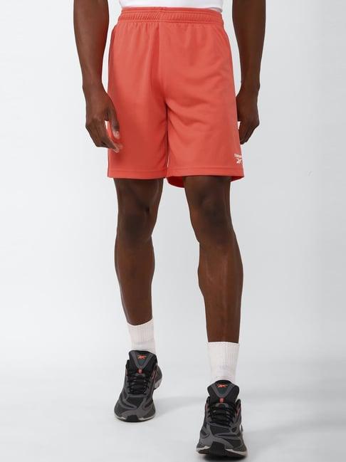 reebok orange regular fit shorts