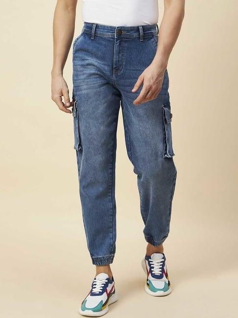 high star blue relaxed fit cargo jogger jeans