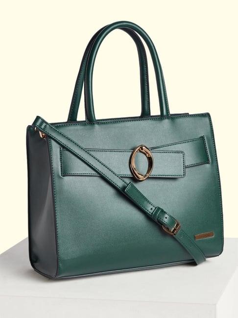 forever glam by pantaloons dark green shoulder bag