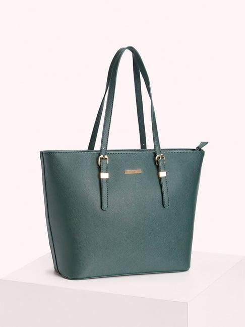 forever glam by pantaloons forest green medium tote bag