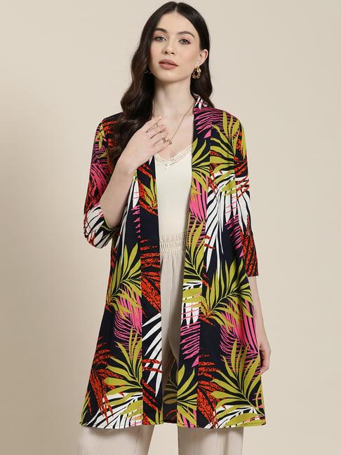 qurvii multicolor printed shrug