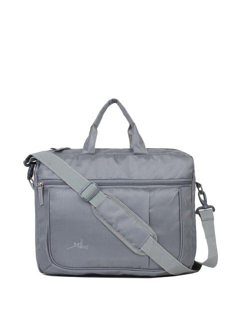 yelloe grey solid large laptop messenger bag