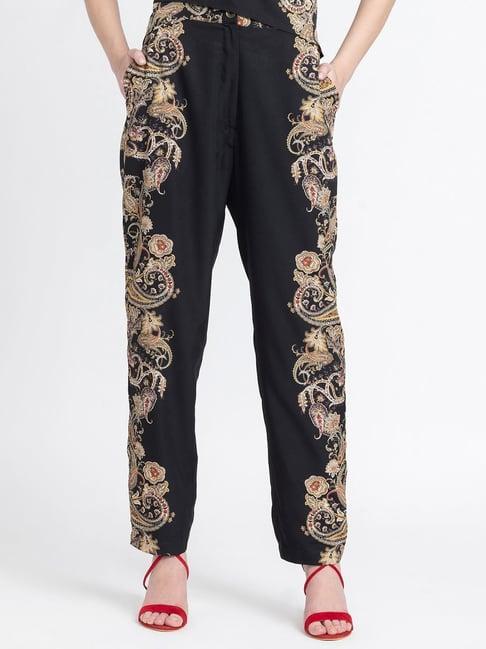 shaye black printed pants