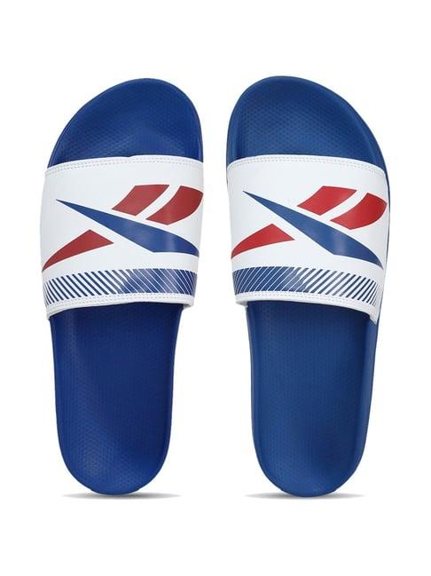 reebok men's berlin white slides