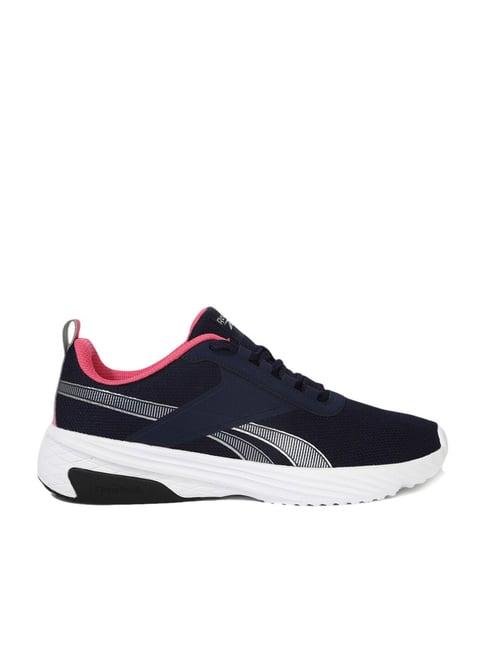 reebok women's flyease navy running shoes