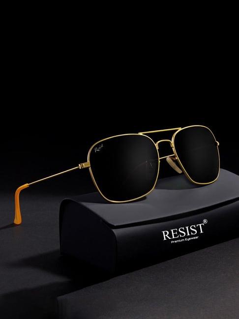 resist eyewear green rectangular unisex sunglasses