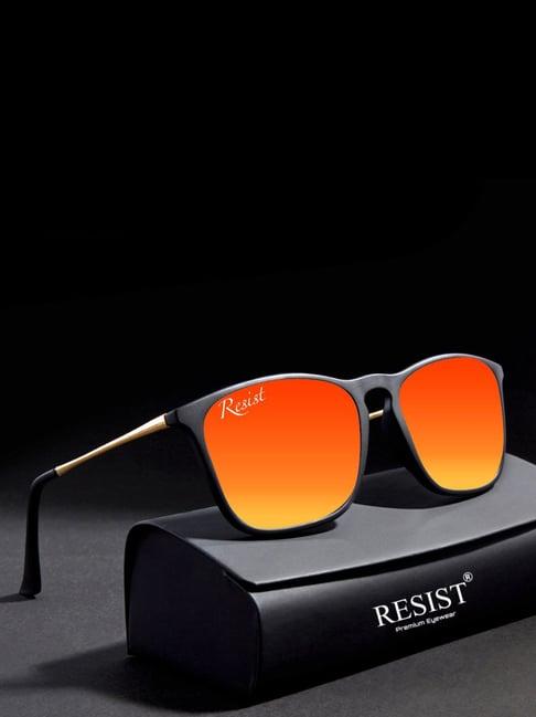 resist eyewear orange wayfarer unisex sunglasses