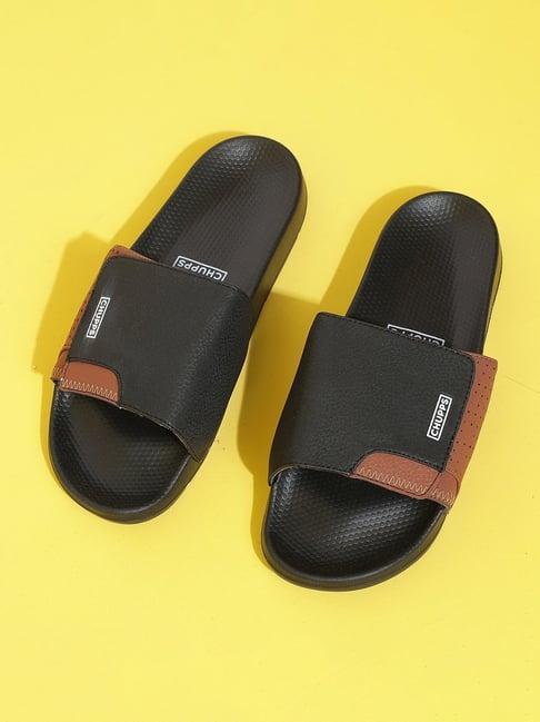 chupps men's black slides