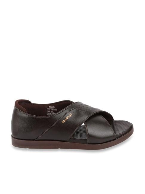 medifeet men's brown cross strap sandals