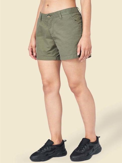 honey by pantaloons green cotton shorts