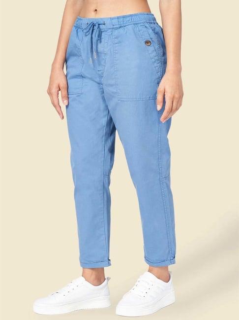 honey by pantaloons blue cotton pants