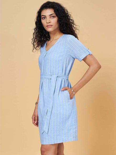 annabelle by pantaloons blue printed shift dress