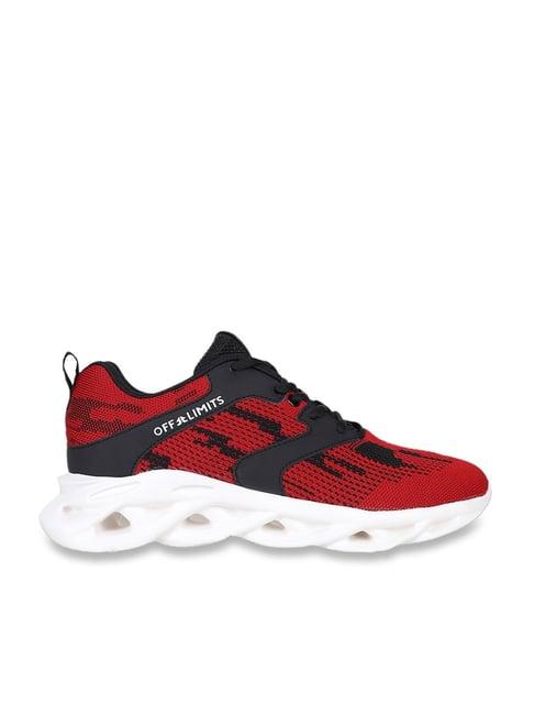 off limits men's red running shoes