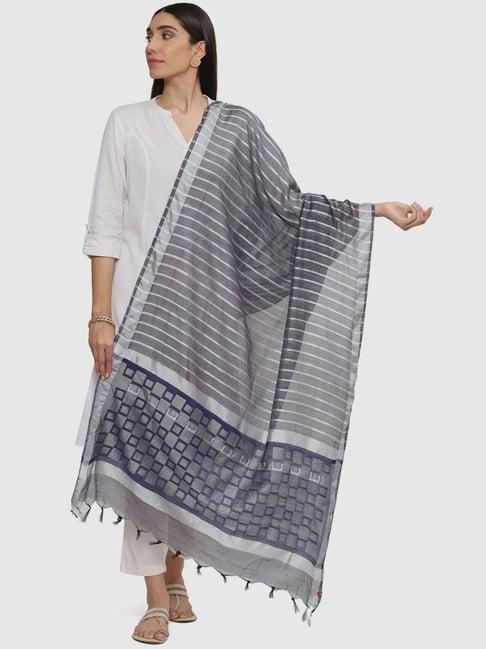 biba navy woven pattern dupatta