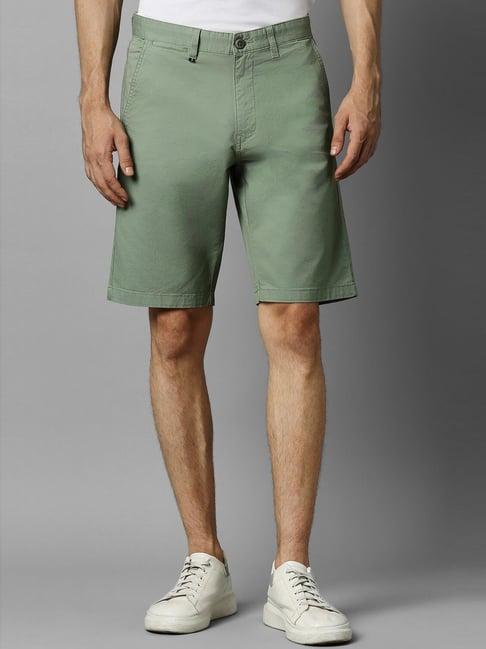 louis philippe sport green slim fit shorts