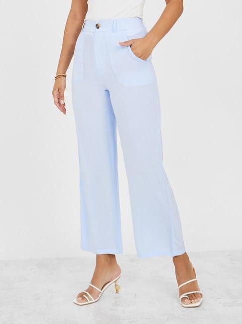 styli sky blue high rise pants