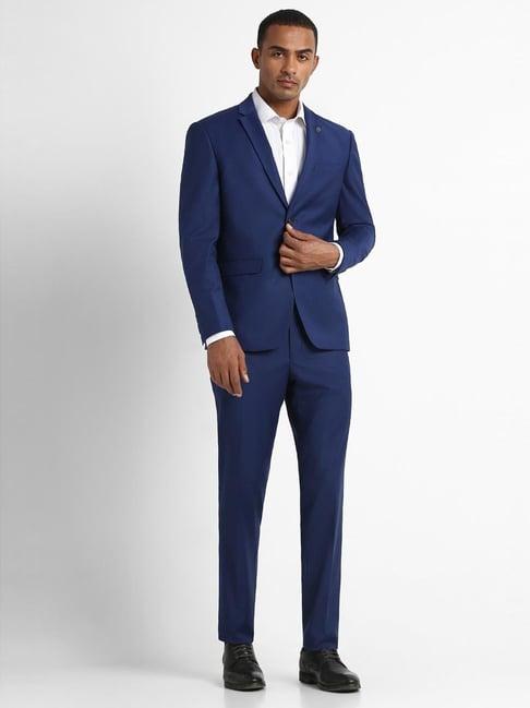 peter england elite blue slim fit two piece suit