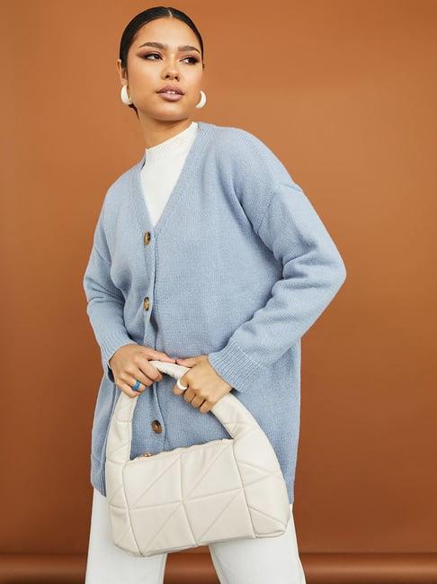 styli oversized longline button through cardigan