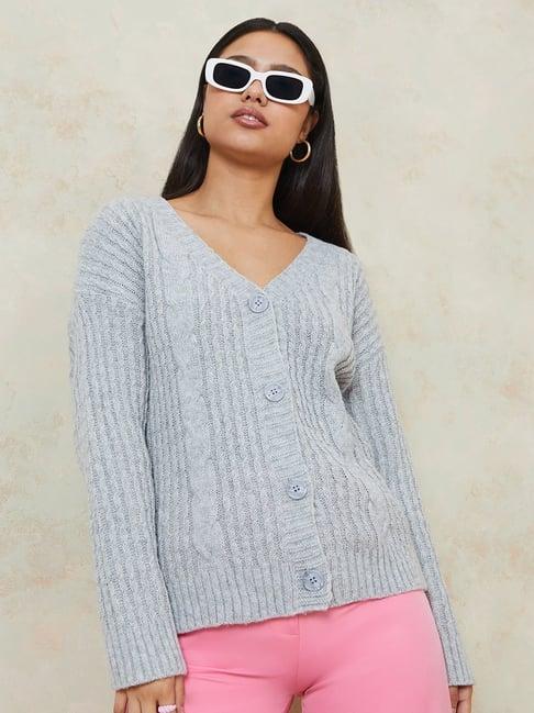 styli regular length chunky cable knit regular fit cardigan