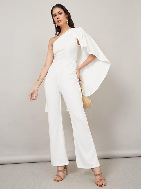 styli one shoulder straight leg jumpsuit