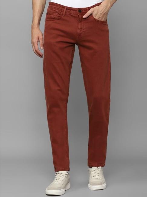 allen solly jeans maroon skinny fit jeans