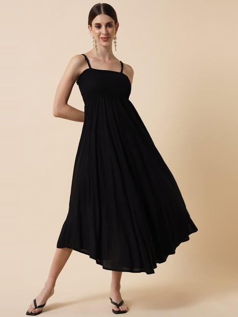 meeranshi black a-line dress