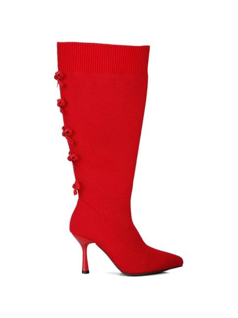 london rag women's red stiletto booties