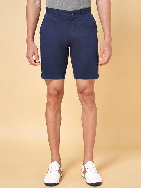 byford by pantaloons navy slim fit shorts