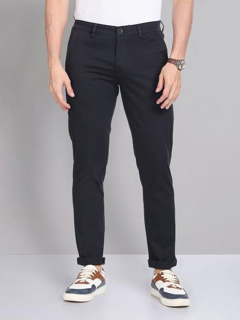 ad by arvind blue slim fit chinos