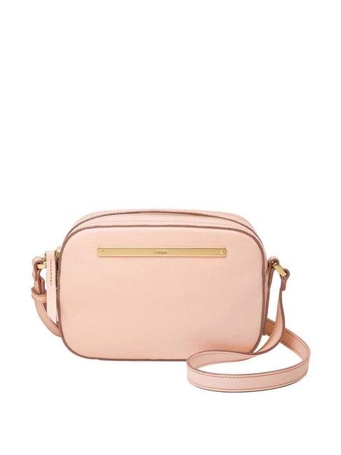 fossil liza pink solid small sling handbag