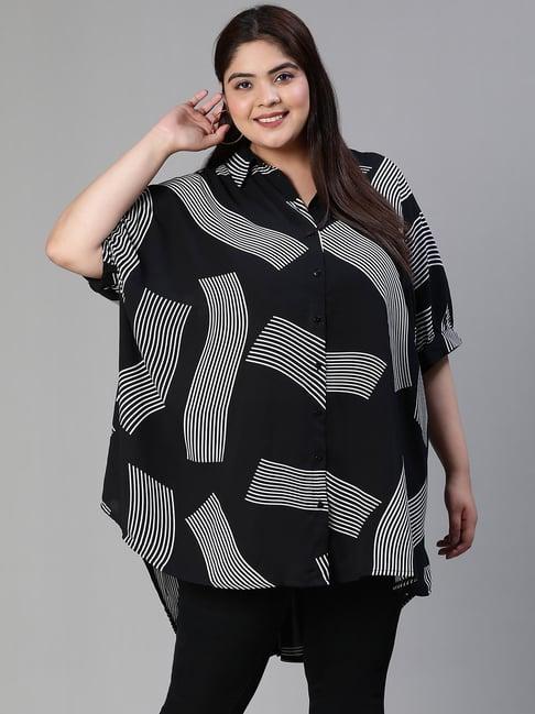 oxolloxo black printed tunic