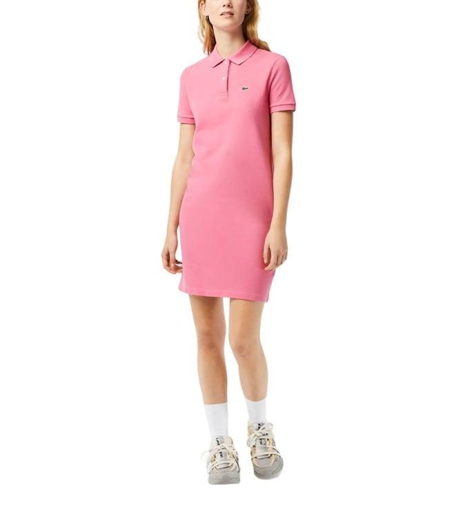 lacoste pink regular fit dress