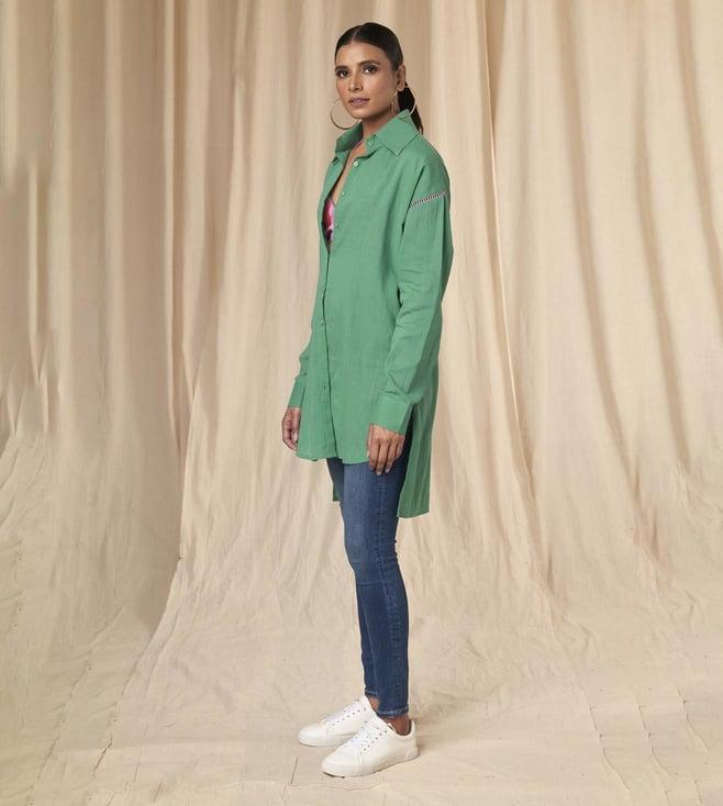 masaba sea green emily slogan shirt