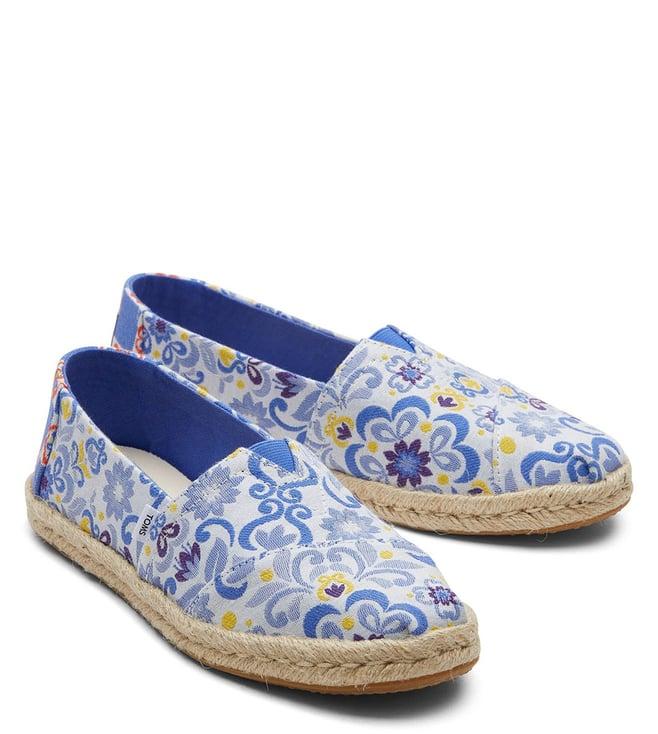 toms women's alpargata rope blue espadrilles shoes